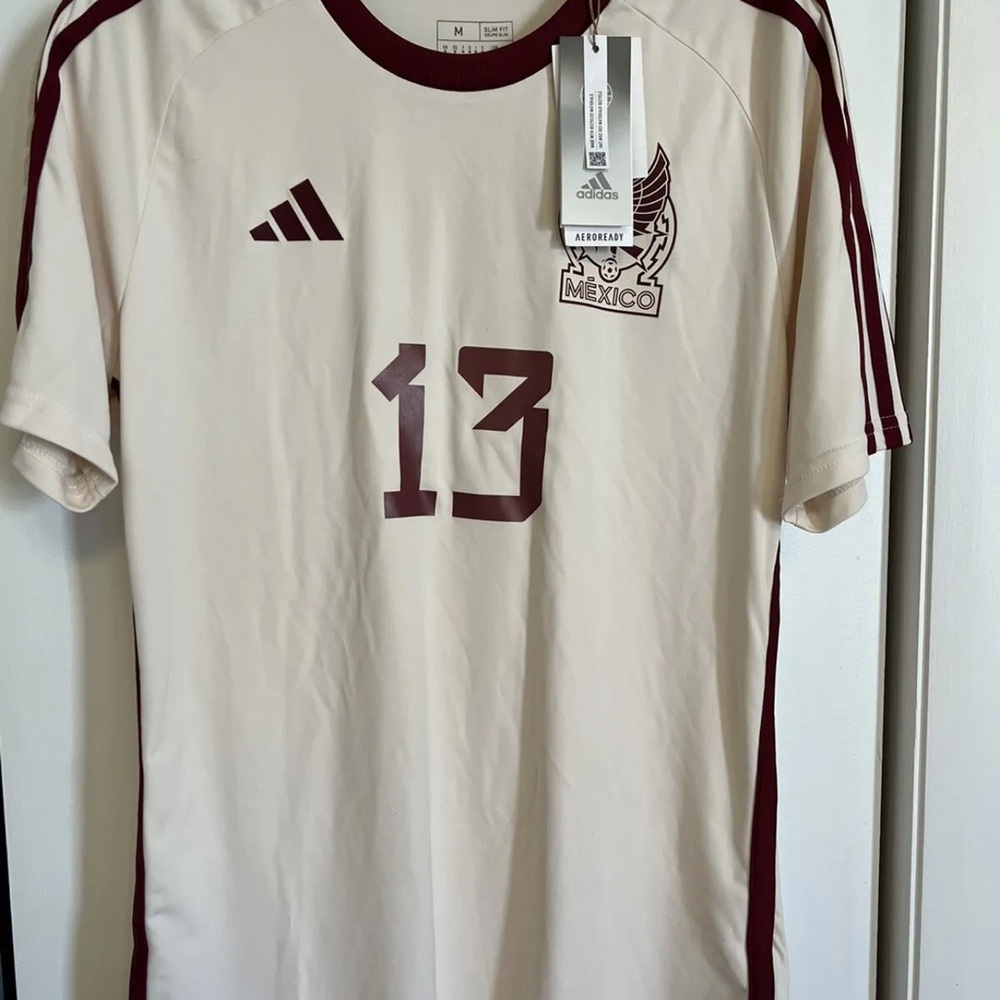 Adidas Mexico Jersey Shirt Cream and Maroon Size M